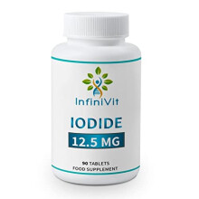 Iodine Tablets 12.5mg, Lugols Iodine Tablets, High Strength Iodine and Potassium Iodide, 90 Vegan Tablets, GMO and Gluten Free