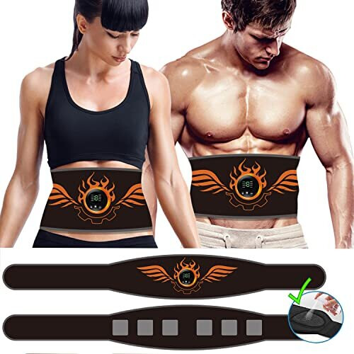 EMS Muscle Stimulator, Abs Trainer Abdominal Muscle Toner Electronic Toning  Belts Workout Home Fitness Device with USB Rechargeable for Abdomen Arm on  OnBuy