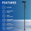 Walking Stick, Easy Adjustable Height Folding Extendable Walking Cane, Lightweight Flexible and Durable Walking Aid Mobility Aid Collapsible Walking 5
