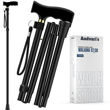 Walking Stick, Easy Adjustable Height Folding Extendable Walking Cane, Lightweight Flexible and Durable Walking Aid Mobility Aid Collapsible Walking