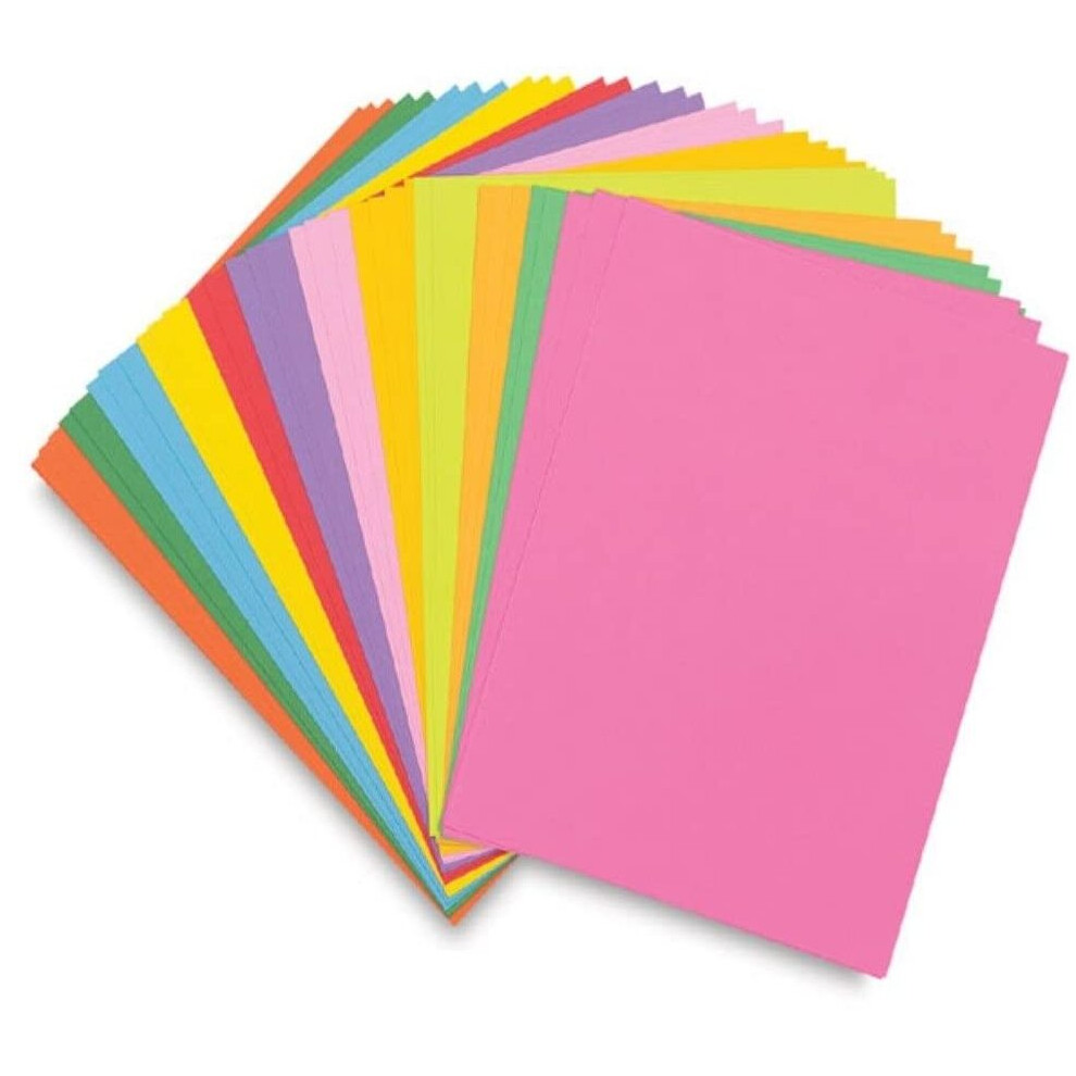 JKG 220gsm A4 Card Paper - Coloured Card Paper | Craft Kraft Paper | Kids Arts Crafts Paper Card | Printer & Drawing Card | Assorted Colours (15