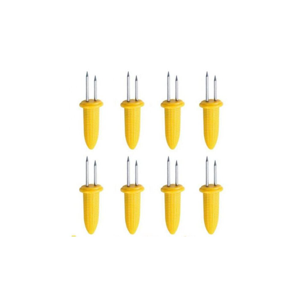 fiXte 8 BBQ Corn Skewers | Stainless Steel BBQ Skewers | Corn On The Cob Holders | Corn Grips Forks | Barbecue Tool | Sweetcorn Holder Fork | Corn
