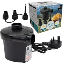 Supply Cube AC Electric Air pump with 3 Nozzles | AC 150w Air Pump | Portable Electric Pump | Quick-Fill Deflate & Inflate Pump for Paddling Pool,