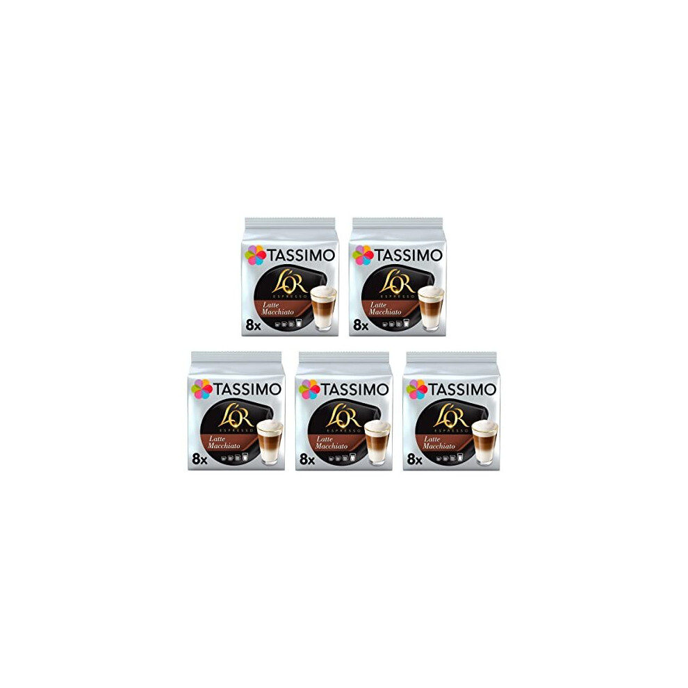 L'OR Latte Macchiato Coffee Pods x8, (Pack of 5, Total 40 Drinks)