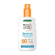 Ambre Solaire SPF 50+ Sensitive Advanced Sun Cream Spray, Factor 50, Water Resistant & Non Greasy Sunscreen, No Fragrance, UVA & UVB Protection,
