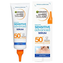 Ambre Solaire SPF 50+ Sensitive Advanced Face & Body Serum, Sunscreen Factor 50, Protect Against UVA & UVB, for Sensitive Skin, Water Resistant,