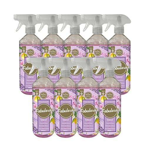 Fabulosa Antibacterial Disinfectant Spray, All Purpose Multi Surface Cleaner, 500ml, 9 pack, Lemon Lavender