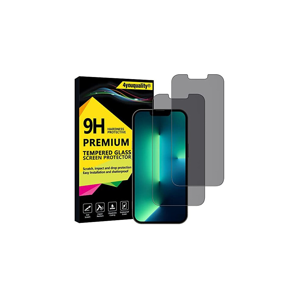 Privacy Screen Protector For Iphone 14, Iphone 13 & Iphone 13 Pro (6.1-Inch), Anti Spy Tempered Glass Film, 2-Pack, 5060611981100