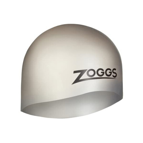Zoggs Unisex Easy-fit Silicone Swimming cap, Silver, Normal UK