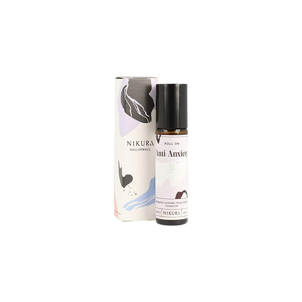 Nikura Anti-Anxiety Roll On Essential Oil Blend - 10Ml | For Sleep, Relaxing, Anxiety, Aromatherapy | Use On Skin, Temples, Pulse Points, Wrists, Neck