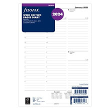 Deskfax week on two pages with appointments English diary - 2024, White