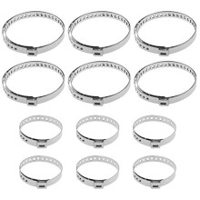 12PCS CV Boot Clamp Kit Universal Stainless Steel Adjustable Drive Shaft Joint Boot Crimp Clamp Kit for Most Passenger Cars Ships Trailers (6 Small &