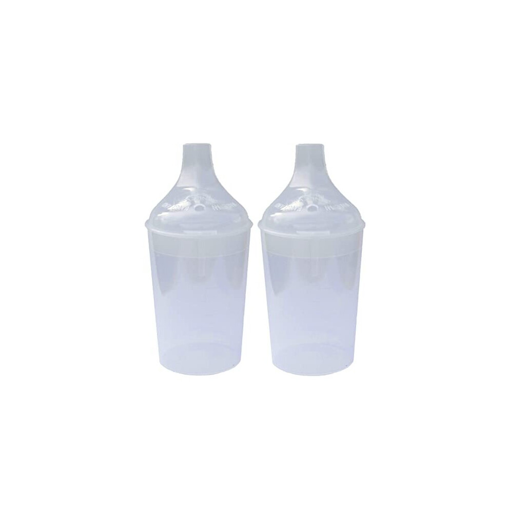 2 Pack - Clear Wide Spout Feeding Beakers With Graduated Measurements And Controllable Flow Lid - Autoclavable, Microwave Safe And Spill-Proof Lizzyoftheflowers