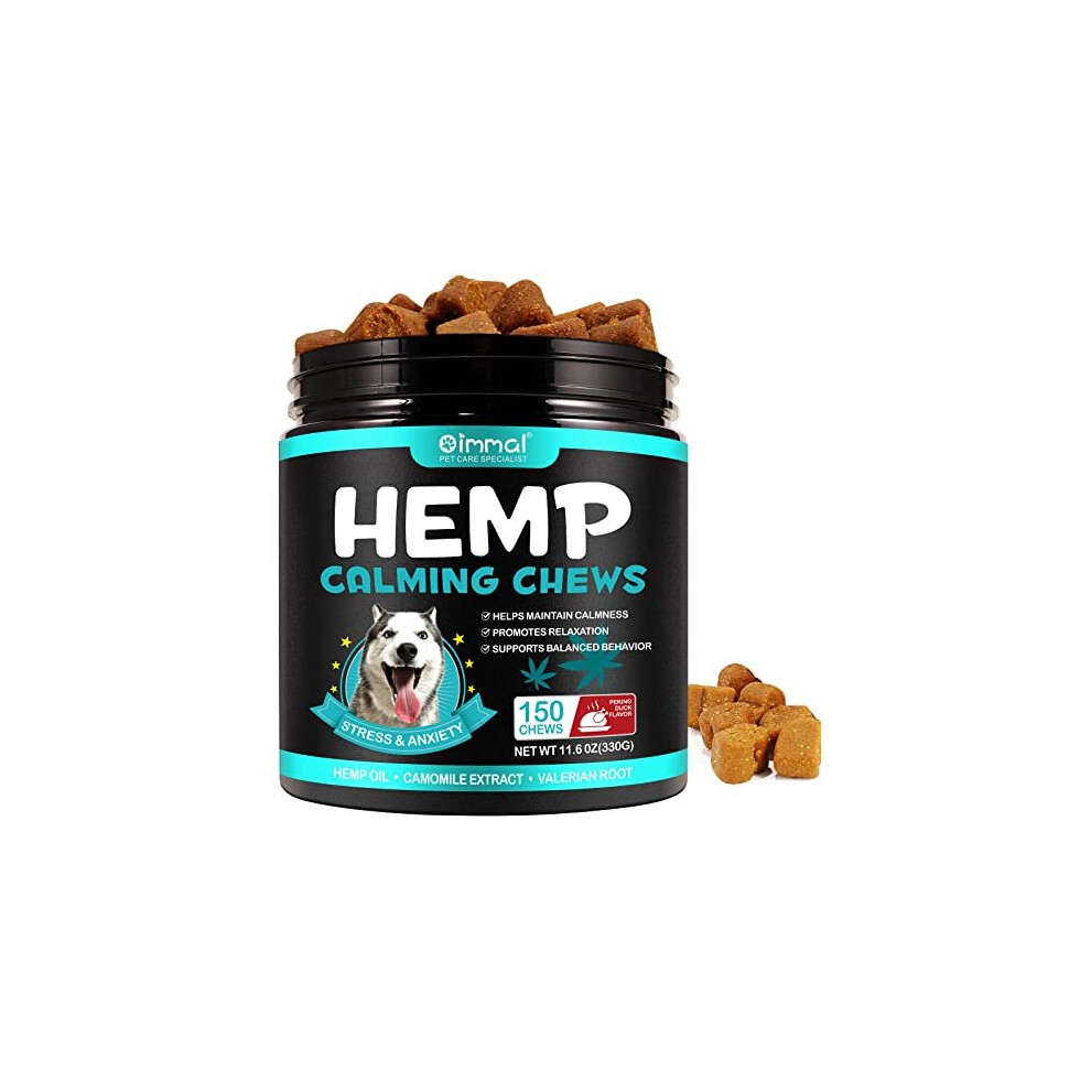 Dog Calming Chews, Hemp Calming Anxiety Relief Treats For Dogs, Reduce Stress, Fear, Separation Anxiety, Barking, Hyperactivity, Reactivity,