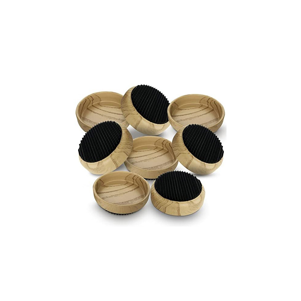 8pk Rubber Base Castor Cups for Wooden Floors and Carpets | Wooden Furniture Castor Cups Non-Slip | Caster Cups to Protect Wooden Floor | Furniture