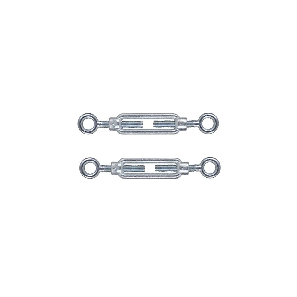 M10 X 125Mm Eye & Eye Steel Turnbuckles Wire Tensioner Strainer Closed Hook Threaded Hook (Pack Of 2) 5059629591647