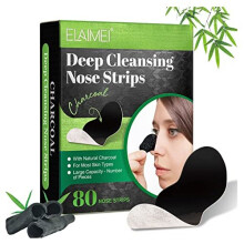 80 Pcs Blackhead Remover Strips - Bamboo Charcoal Deep Cleansing Pore Strips for Blackheads, Nose Blackhead Remover Strips, Blackhead Removal Nose
