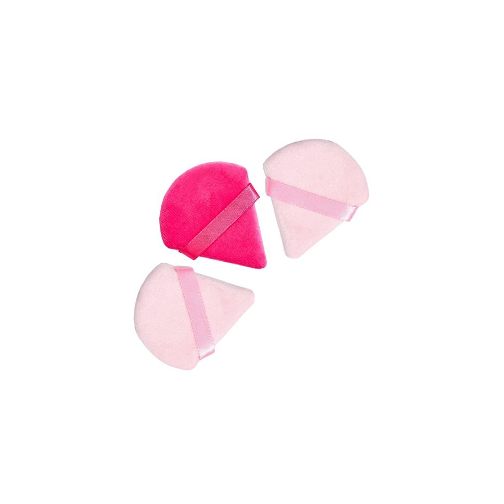 Lac For You Lac Powder Puff Face Triangle 3 Pcs | Makeup Powder Puffs For Pressed & Loose Powder | Reusable Triangle Powder Puff Mini Velvet Powder Puff | Setting