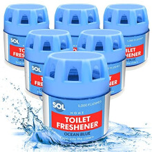 SOL 6x70g Ocean Blue Toilet Cistern Blocks - 1000 Flushes Each, Prevents Limescale, Easy Drop-In