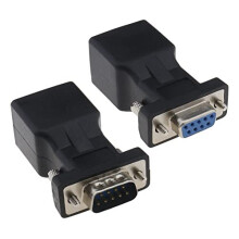2PCS 9-Pin RS232 DB9 to RJ45 Serial Adapter Ethernet Converter for Standard 9 Pin D-sub RS-232 Devices Computer Laptop Printer DB9-F to RJ45-F & DB9-M