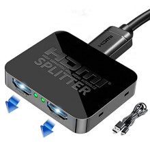 HDMI Splitter 1 in 2 Out, 4K HDMI Splitter for Dual Monitors, 2 Port HDMI Splitter 1 in2 out, HDMI Amplifier Splitter for Xbox PS4 PS3 Sky box Fire