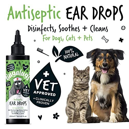 Dog Ear Drops treatment provides relief for yeast infection itching and odours first aid antiseptic ear drops for dogs is an antibacterial dog ear on OnBuy