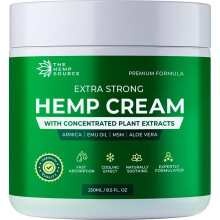 Hemp Cream Extra Strong | High Strength Hemp Oil Formula | Hemp Oil + Emu Oil, Arnica, MSM, Aloe Vera | Rich in Natural Extracts | Soothe Back, Neck,