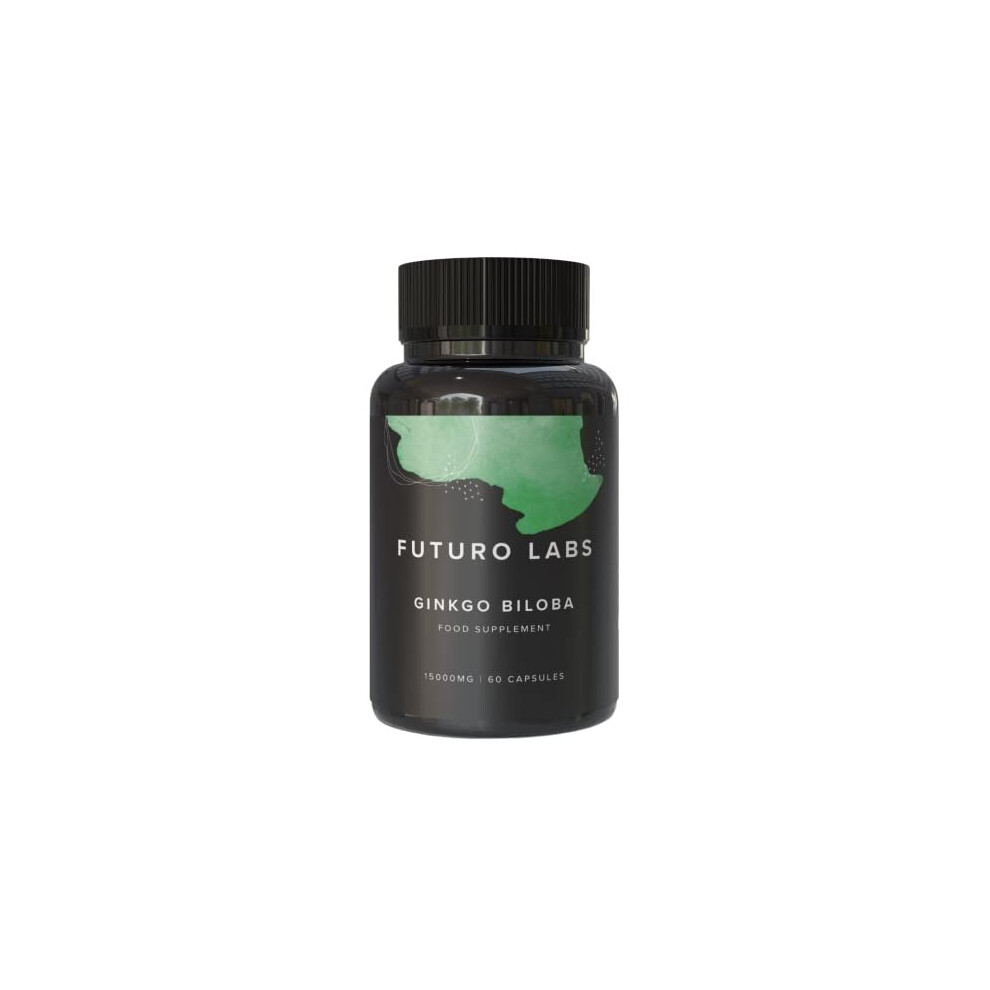 Ginkgo Biloba Capsules 15,000mg - Vegan and Made in The UK - Standardised Leaf Extract - 60 Day Supply