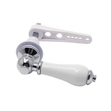 Ceramic Toilet Cistern Lever Flusher | Traditional Victorian Style | Real Ceramic White LOO Cistern Lever Flush Handle | WC Lavatory Flush | Chrome