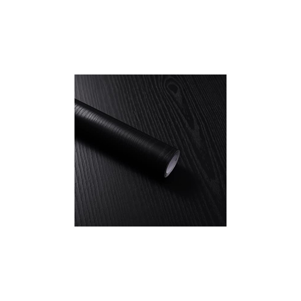 Sticky Back Plastic Wood Effect Black Vinyl Wrap Self Adhesive Wallpaper 40Cm X 300Cm Waterproof Peel And Stick Wood Wallpaper For Decorative 5014542643460
