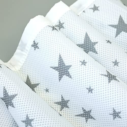 Cot Bumper with Breathable Mesh, 2 PCS Baby Cot Bumpers AntiCrash Cot Liner, Bed Bumper for