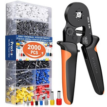 Ferrule Crimping Tool Kit, Preciva 0.25-10mm²/AWG23-7 Adjustable Ratchet Bootlace Ferrule Wire Crimping Tool, Bootlace Crimping Plier with 2000