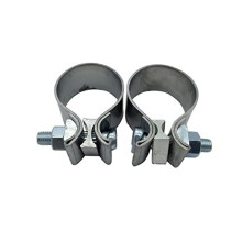 1 Pair 2pcs SHLPDFM 2" Stainless Steel T409 Narrow Band Exhaust Clamp Lap Joint Universal for The Catback Muffler Downpipe