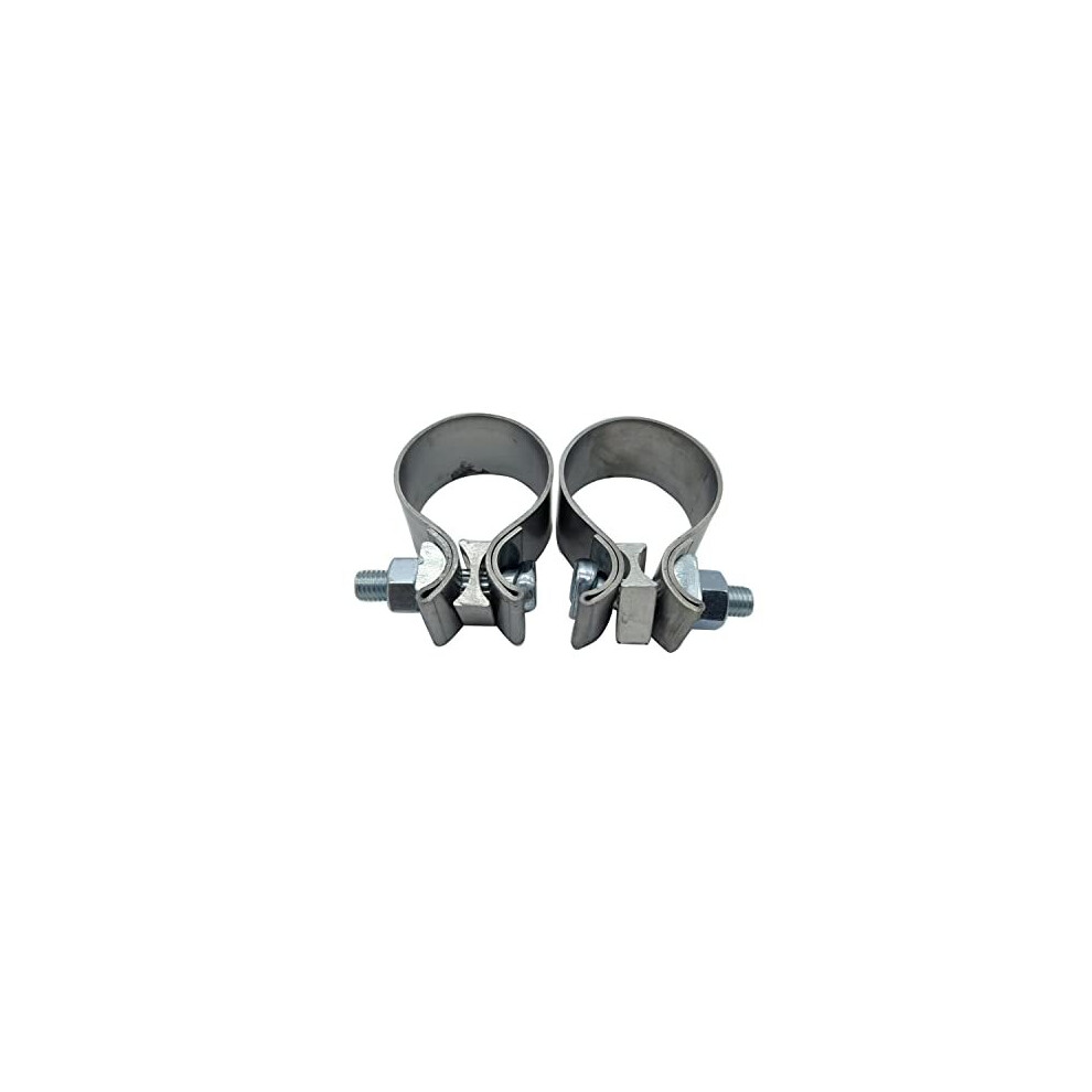 1 Pair 2Pcs Shlpdfm 2" Stainless Steel T409 Narrow Band Exhaust Clamp Lap Joint Universal For The Catback Muffler Downpipe 5014542649271