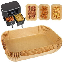 Air Fryer Liners for Ninja/Tower Dual, Disposable Air Fryer Parchment Paper Liners Air Fryer Accessories Compatible with Ninja [AF300UK], [AF400UK],