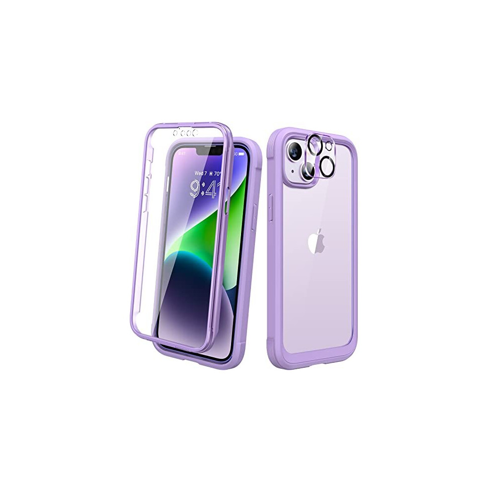 Compatible With Iphone 14 Case, 360 Full Body Phone Case With Built-In Touch Sensitive Screen Protector+Camera Lens Protector, Clear Back Bumper 5014542647505