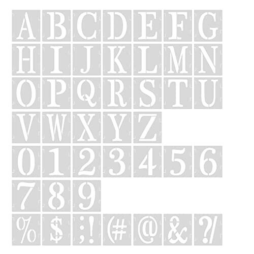 43pcs 1 Inch Letter And Number Templates, Reusable Plastic Uppercase 