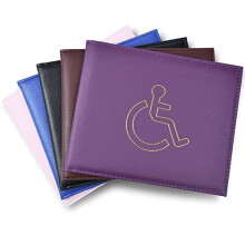 Vicloon PU Leather Disabled Badge & Timer Holder Wallet - Hologram-Safe, Purple, 2 Clear Pockets, 16.8 x 13.5 cm