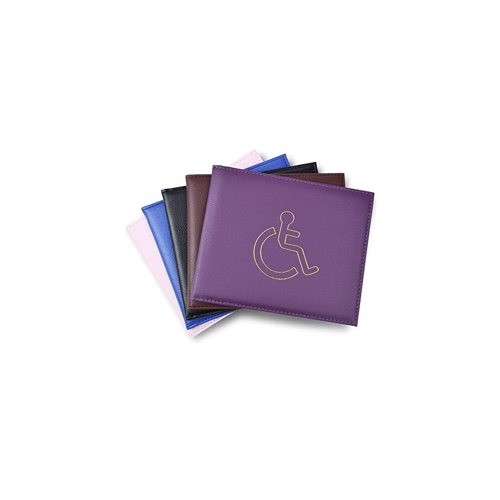 Vicloon Pu Leather Disabled Badge & Timer Holder Wallet - Hologram-Safe, 2 Clear Pockets, 16.8 X 13.5 Cm Purple 5014542647543