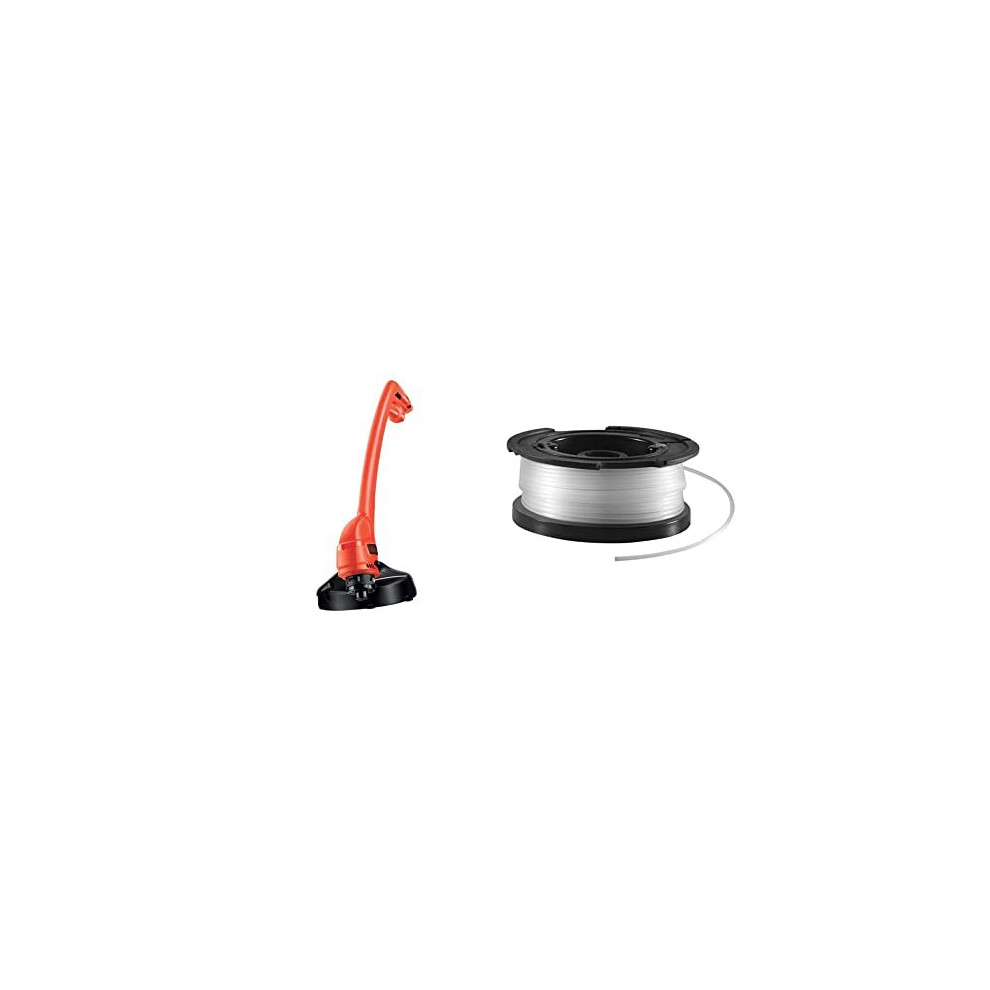 BLACK+DECKER GL250-GB Grass Trimmer with 23 cm Swathe and Bump Feed Line System, 250 W, Orange & Spool and Line 10 m for Reflex Strimmer Nylon Wire