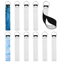 10 Pieces Sublimation Keychain Blanks, Sublimation Blanks Wristlet Keychain Heat Press Transfer Blank Neoprene Wristlet Keychain Wrist Lanyard for