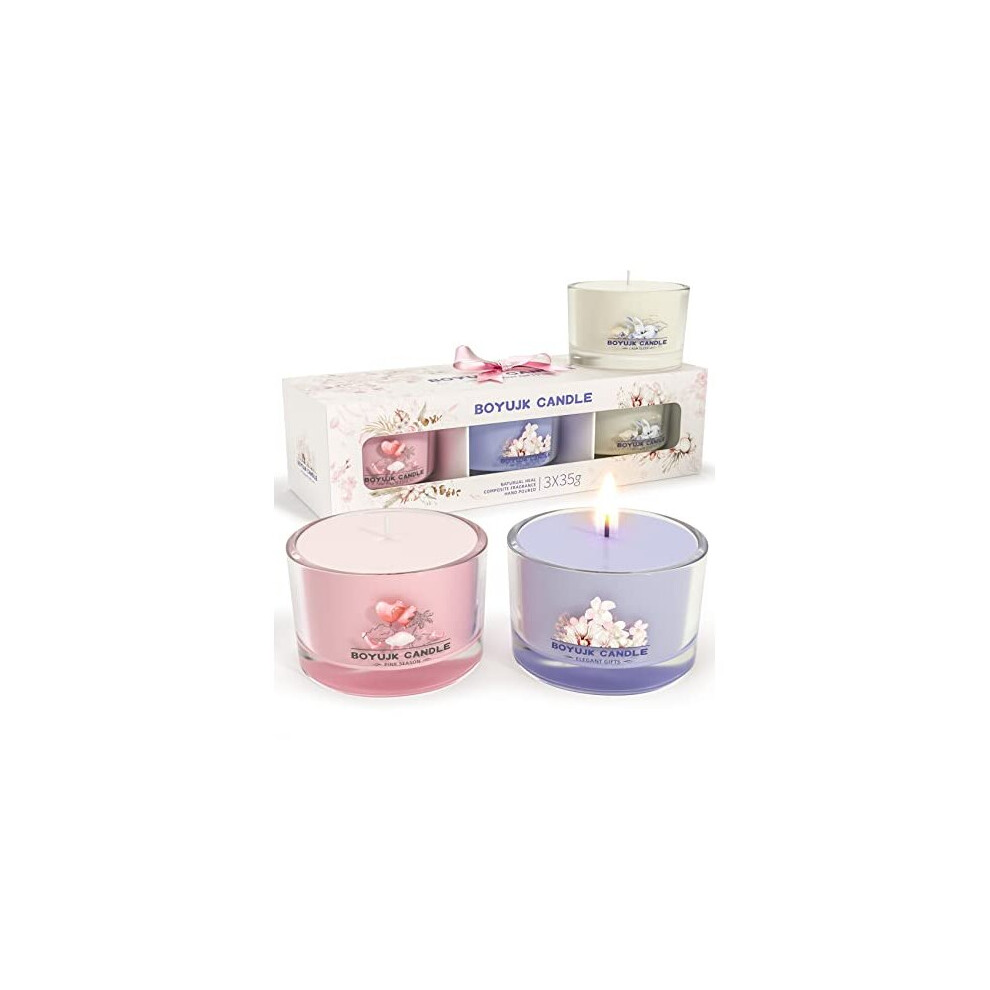 Candles Gifts for Women | Scented Candles Gift Set for Anxiety | 3 Scented Filled Votive Candles | Relaxation Gifts for Women | Relaxation Gifts for