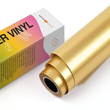 Heat Transfer Vinyl - 12in x10ft PU HTV Vinyl Roll Iron on Vinyl Easy to Cut & Weed for T-Shirt & Design (Gold)