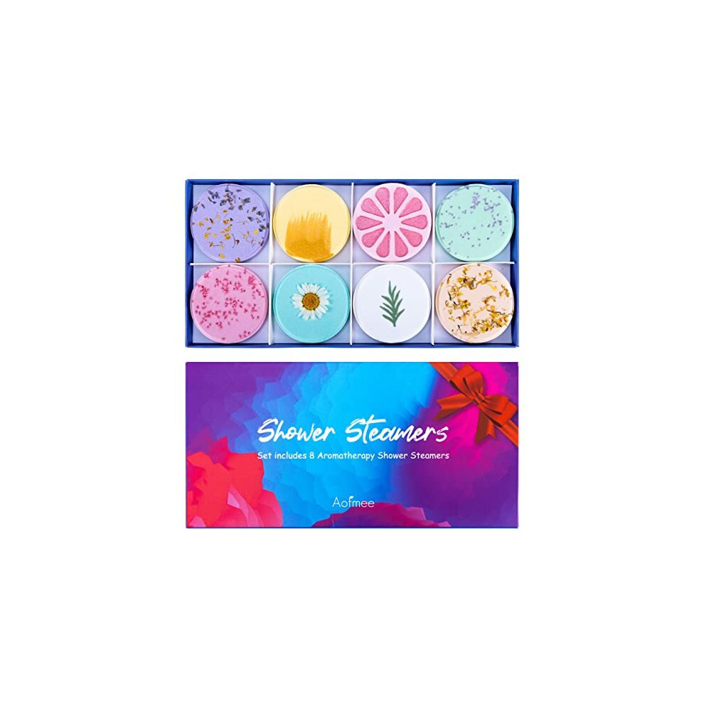 Shower Steamers Aromatherapy - Pack of 8 Shower Bombs Gift Set for Women and Men, Shower Tablets with Essential Oils for Relaxation, Pamper Self Care