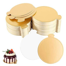 Cake Boards, 100 Pieces 3.15 inch Cake Circles Base, for Dessert, Cake, Gold