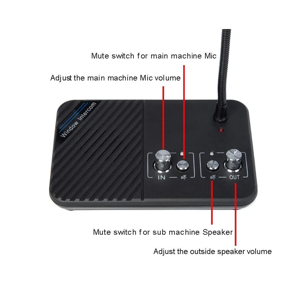 Window Intercom System Dual Way Counter Intercom System with Mute