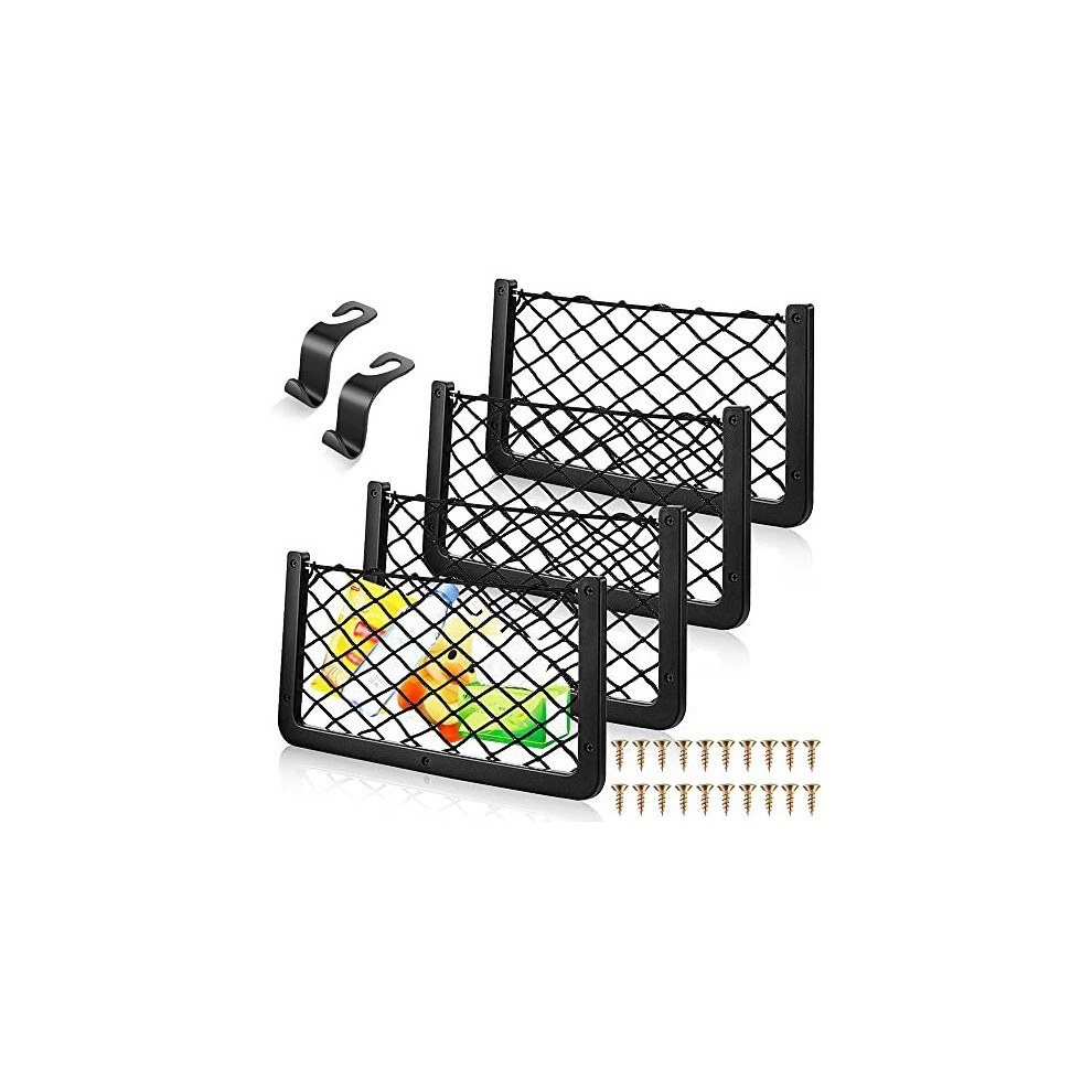 Storage Nets For Campervans, 4Pcs Cargo Net Car Storage Net Campervan Van Storage Solutions With Plastic Frame Elastic Mesh Bag Organizer Pocket (36 * 5014542655951