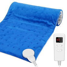 RIOGOO BL 002 Heating Pad 30x60cm: Back Pain Relief, 5 Heat Levels, 4 Timers, 2-Hour Auto-Off, Soft Velvet, Backlight (UK)