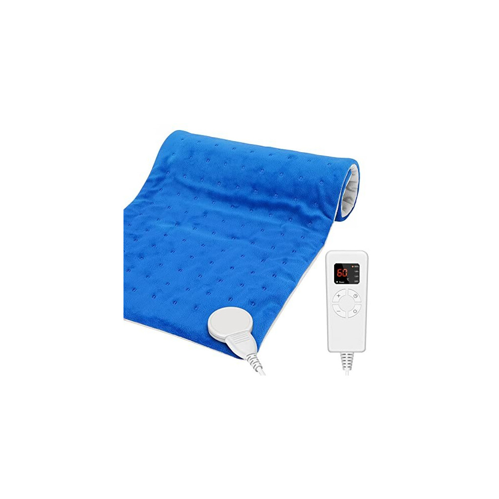 Heating Pad, Electric Heating Pad for Back Pain Relief, 30x60CM Soft Heat Pad - 5 Heat Levels, 4 Timers for Neck, Shoulders, Cramps（UK）