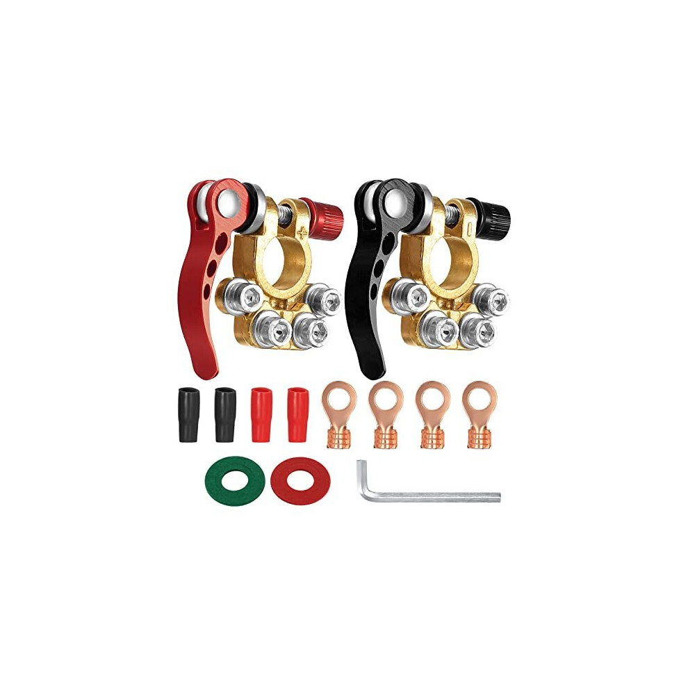 Battery Terminal Connectors, 4 Way 12V/24V Car Battery Terminals Clamps, Quick Release Positive Negative Car Battery Terminals Connectors Clamps For 5014542659423